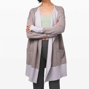 Lululemon Purple Still Lotus Reversible Wrap
Cardigan Sweater,Small Relaxed Fit